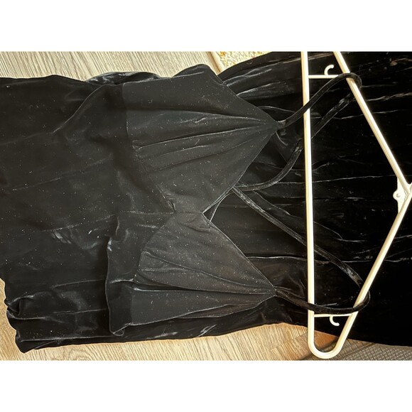 Vintage Velvet cross back Maxi Dress Babydoll fairy grunge vamp whimsigoth XS - Picture 11 of 14